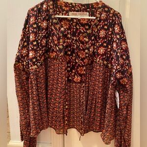 Free People Malia Embellished Babydoll Jacket Top  Small NWT